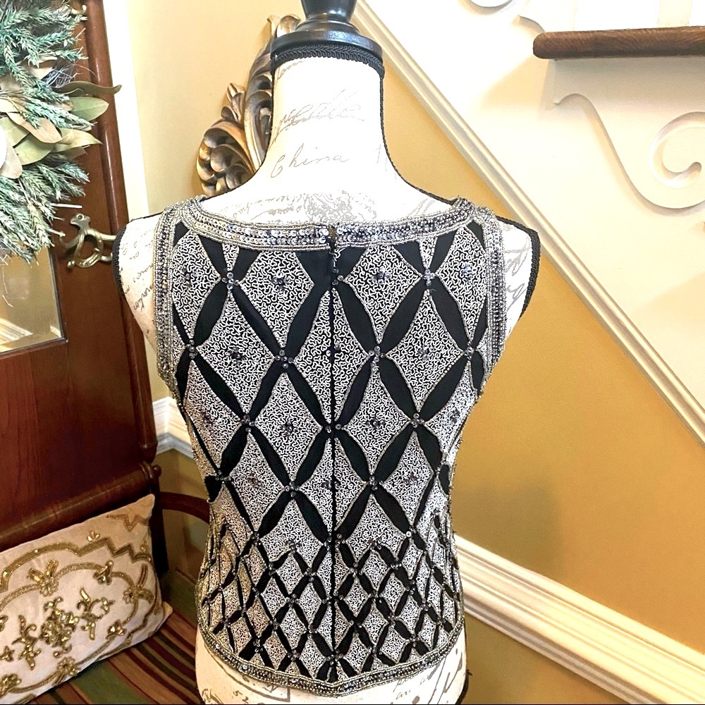 Vintage Adrianna Papell boutique sequin evening top - Picture 4 of 6